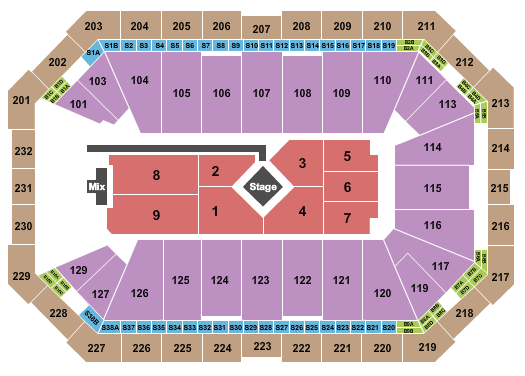 Dickies Arena Center Stage 1 Seating Chart