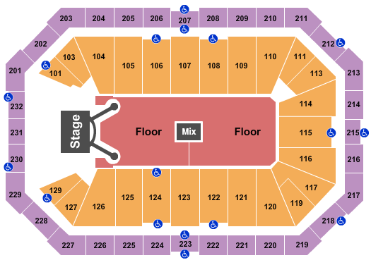 Dickies Arena End Stage GA Floor 2 Seating Chart