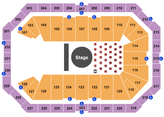 Dickies Arena End Stage Pods Seating Chart