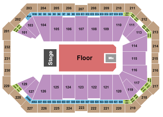 Dickies Arena Endstage GA Floor 4 Seating Chart