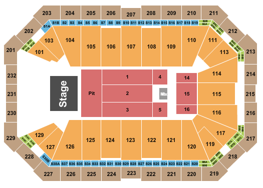 Dickies Arena Endstage Pit Seating Chart
