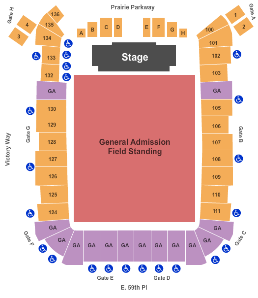 Dick's Sporting Goods Park GA Field Standing Seating Chart