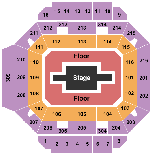 Diddle Arena Center Stage Seating Chart