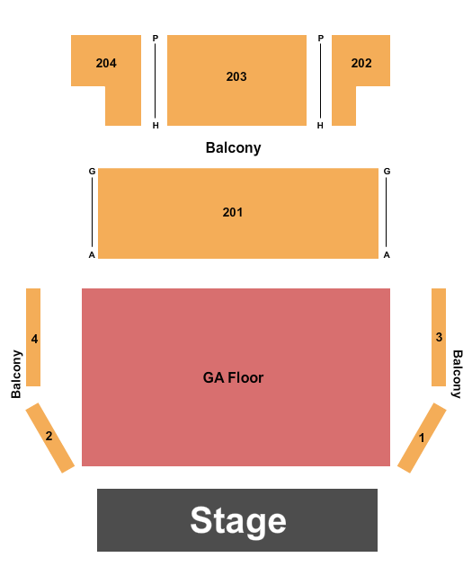 District Music Hall GA/Balcony Seating Chart