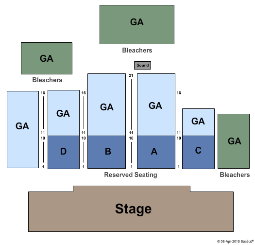 Divots Event Center End Stage Seating Chart