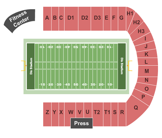 Dix Stadium Football Map Seating Chart