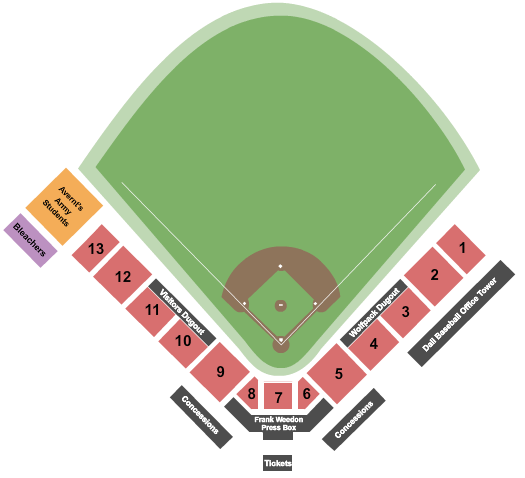 Doak Field Baseball Seating Chart