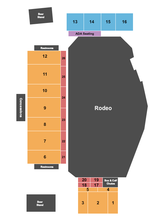 Dodge City Roundup Rodeo Rodeo Seating Chart