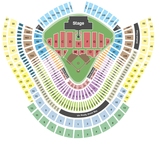 Dodger Stadium AC/DC Seating Chart