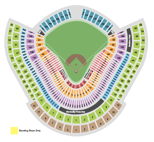 Dodger Stadium Baseball Test Seating Chart