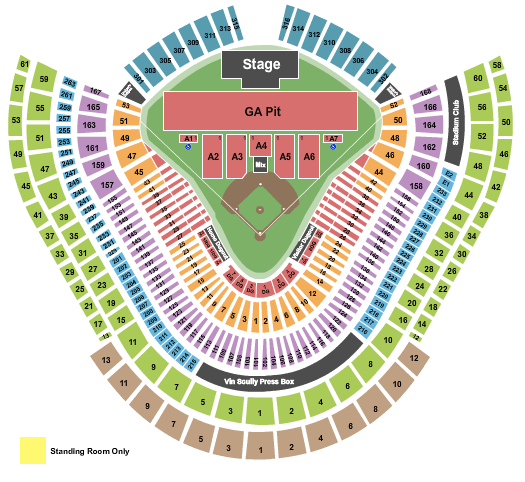 Dodger Stadium Dead and Company Seating Chart