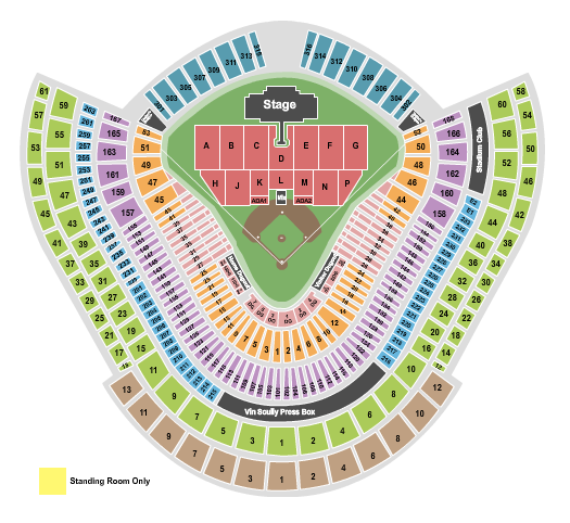Dodger Stadium Jonas Brothers Seating Chart