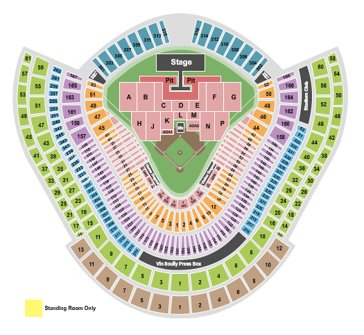 Dodger Stadium Lady Gaga Seating Chart