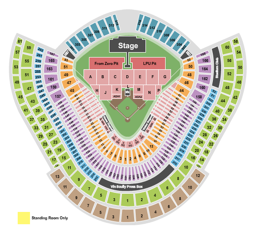 Dodger Stadium Linkin Park Seating Chart