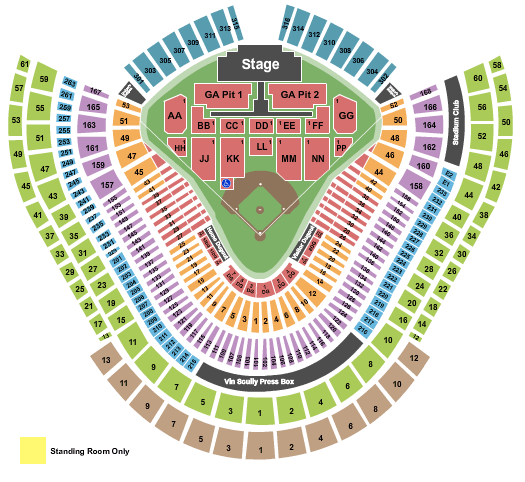 Dodger Stadium Luke Bryan Seating Chart