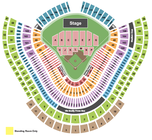 Dodger Stadium Seating Map Elton John Dodger Stadium Los Angeles Tickets