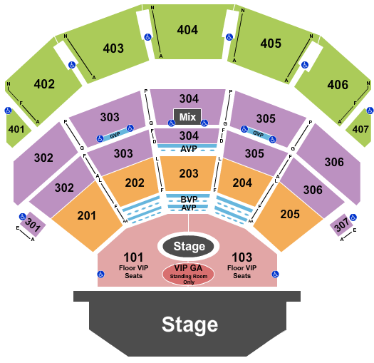 Dolby Live at Park MGM Usher Seating Chart