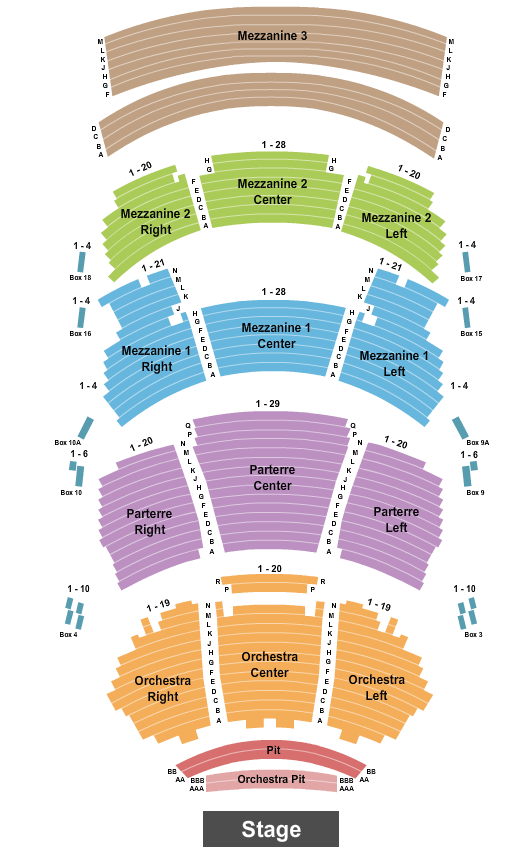 Dolby Theatre (formerly Kodak Theatre) Seating Chart