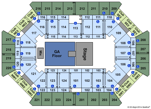 Donald L. Tucker Civic Center End Stage GA Floor Seating Chart