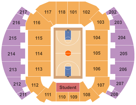 Donald W. Reynolds Center Basketball Seating Chart