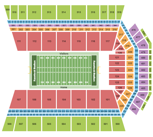 Arkansas Razorback Stadium Seating Chart