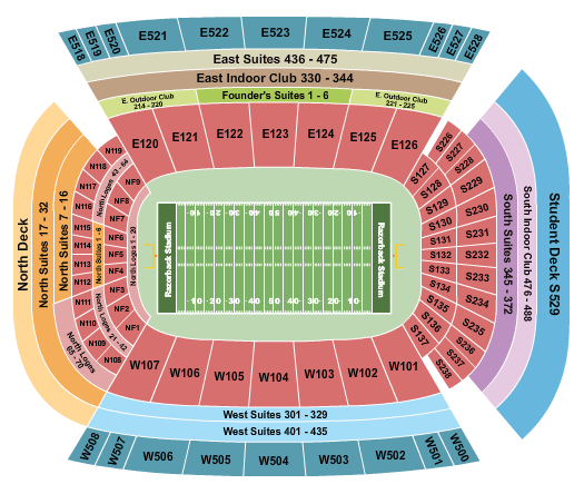 Arkansas Razorback Football Stadium Map