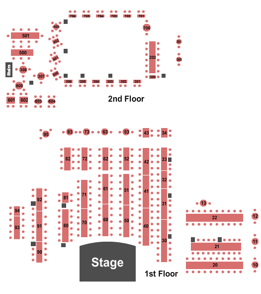 The Big Barn at Dosey Doe Endstage Tables Seating Chart