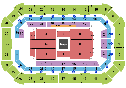 Dow Arena At Dow Event Center Center Stage Seating Chart