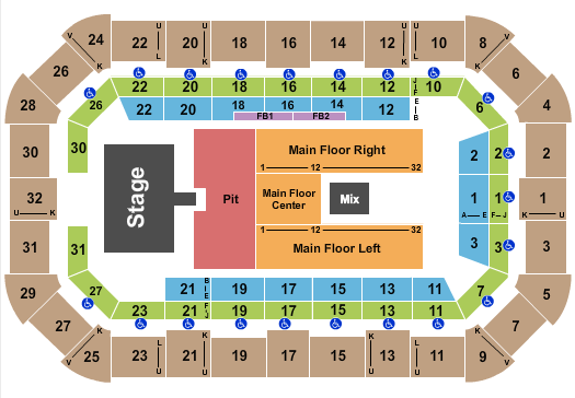 Dow Arena At Dow Event Center Seating Chart