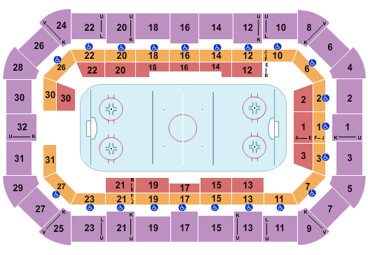 Dow Arena At Dow Event Center Hockey Seating Chart