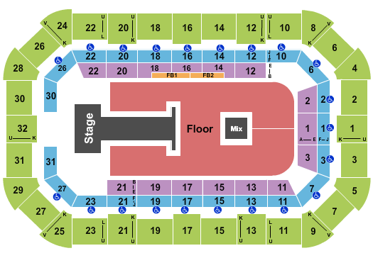 Dow Arena At Dow Event Center Shinedown Seating Chart