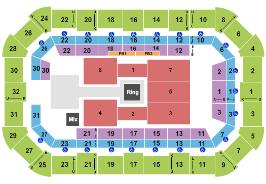 Dow Arena At Dow Event Center Wrestling Seating Chart