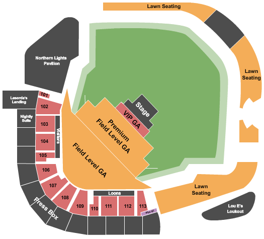 Dow Diamond Big and Rich Seating Chart