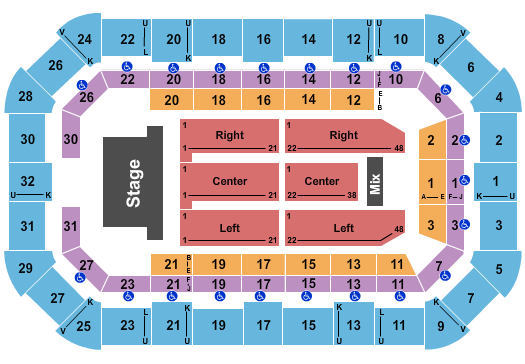 Dow Arena At Dow Event Center Bob Seiger Seating Chart