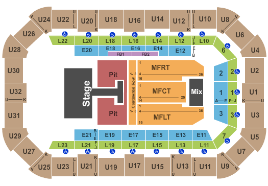 Dow Arena At Dow Event Center Brantley Gilbert Seating Chart