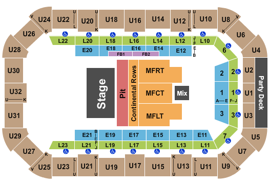 Dow Arena At Dow Event Center Endstage Small Pit Seating Chart