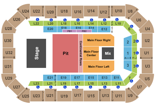 Dow Arena At Dow Event Center Korn Seating Chart