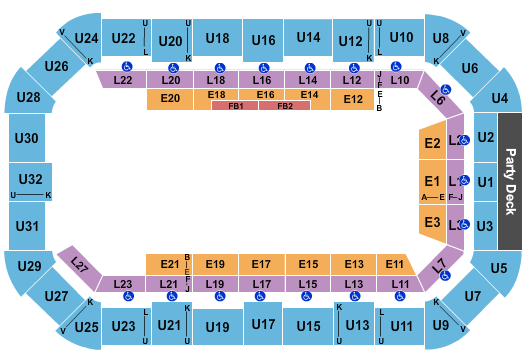 Seatmap for dow arena at dow event center