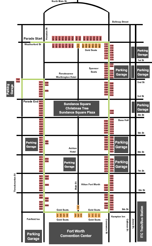 Downtown Fort Worth Entertainment District GM Financial Parade of Lights Seating Chart