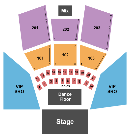 Downtown Las Vegas Events Center Summer Party Seating Chart