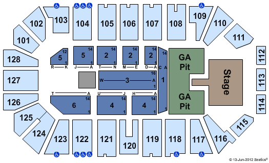Comerica Center Endstage - Pit Seating Chart
