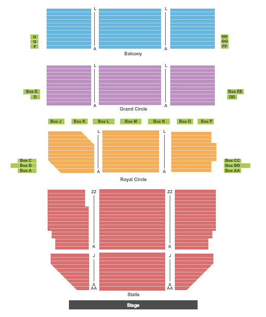 Drury Lane Theatre Royal End Stage Seating Chart