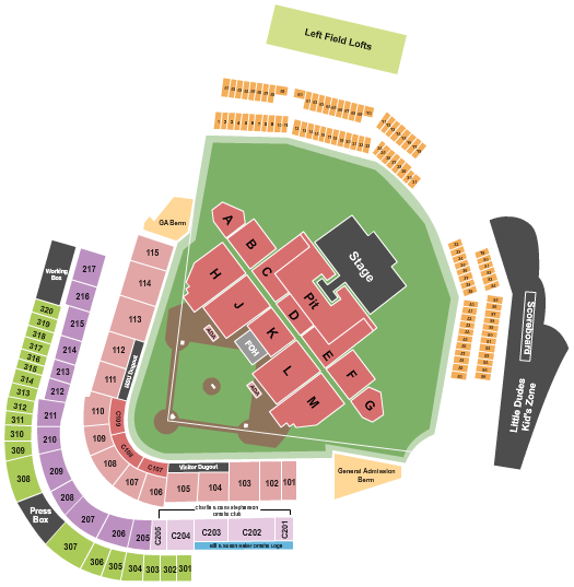Dudy Noble Field Endstage Pit Seating Chart