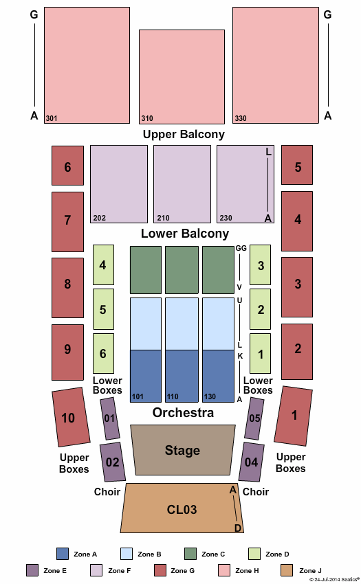 Meymandi Concert Hall At Martin Marietta Center for the Performing Arts End Stage Int Zone Seating Chart
