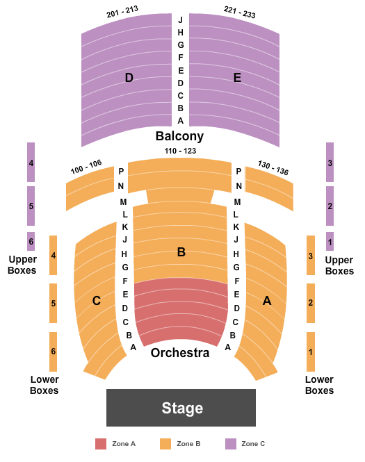 Fletcher Opera Theater At Martin Marietta Center for the Performing Arts Standard Seating Chart