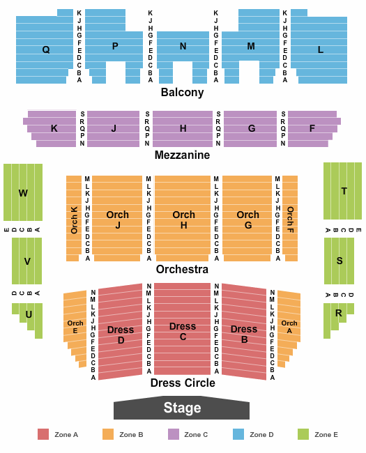 Raleigh Memorial Auditorium At Martin Marietta Center for the Performing Arts End Stage Zone 2 Seating Chart