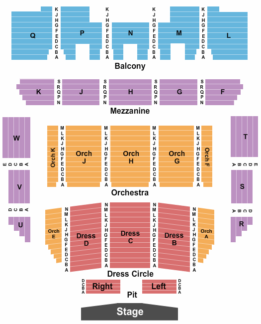 Raleigh Memorial Auditorium At Martin Marietta Center for the Performing Arts End Stage Pit Seating Chart