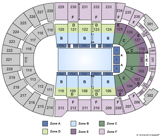 Amica Mutual Pavilion Disney On Ice - Zone Seating Chart