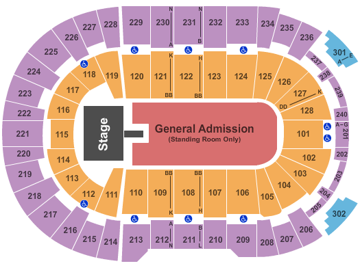 Amica Mutual Pavilion Endstage GA Flr Seating Chart