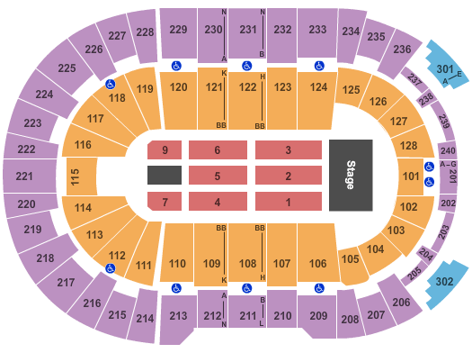 Amica Mutual Pavilion Endstage 2 - Reversed Seating Chart